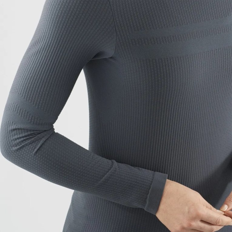 Dámské Tričko Salomon Essential Seamless Long Sleeve Černé | CZ 58PKVED